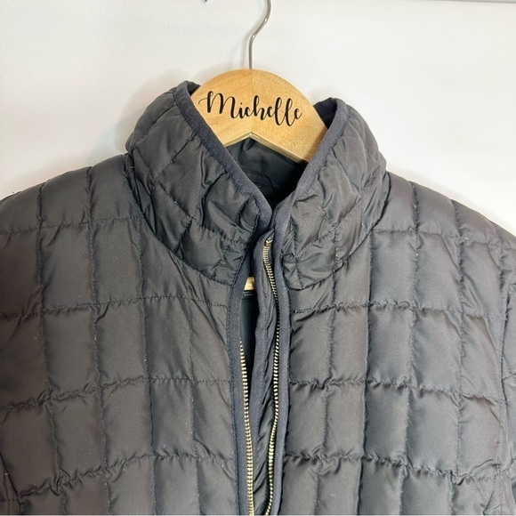 J. Crew Black Quilted Down Filled Gold Embellished Zip Up Jacket Coat Women’s XS - Picture 4 of 14